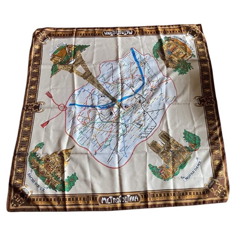 Paris Metro Head Scarf France Souvenir Museum Gift Shop Roger Lahmy Metropolitan